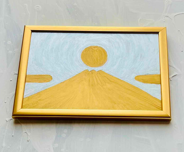 勝利・金運】開運画「金富士2」横・特大・原画・油彩絵画