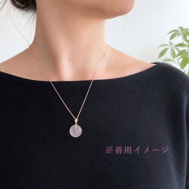 K18 14mm ローズクォーツ/紅水晶 天然石ネックレス - 花雫M | iichi