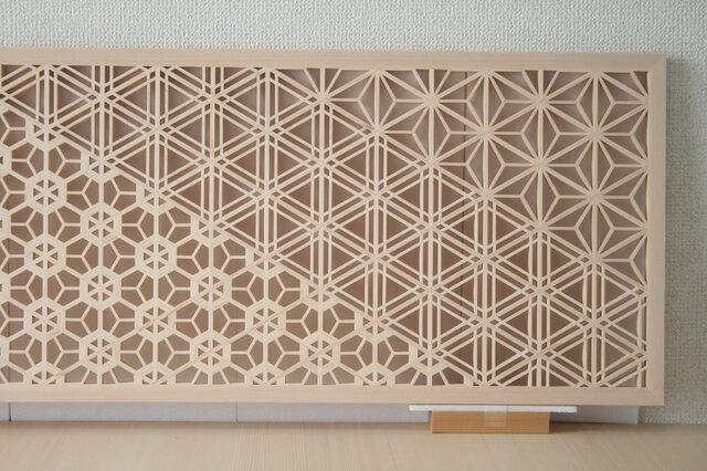 181❣️特価❣️ 麻の葉組子3枚一組　木製額縁 181❣️特価！値段交渉OK❣️ 麻の葉組子3枚一組 木製額縁