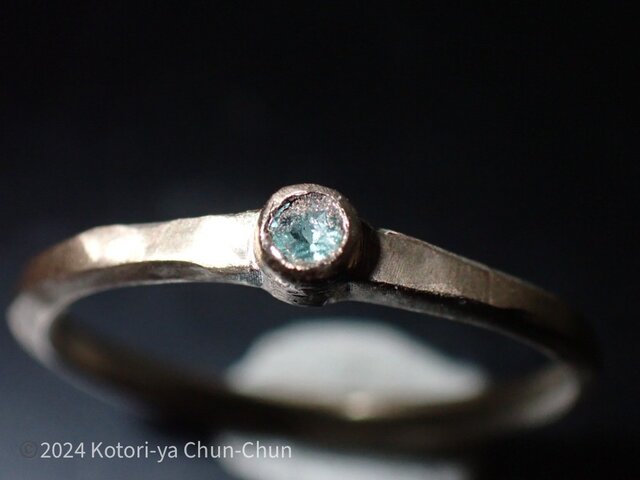 湖のようなブルーが可愛いコーネルピンK10小ワッカミル打ちシルバーリング10号 お迎えいただきありがとうございます！／ 湖のようなブルーが