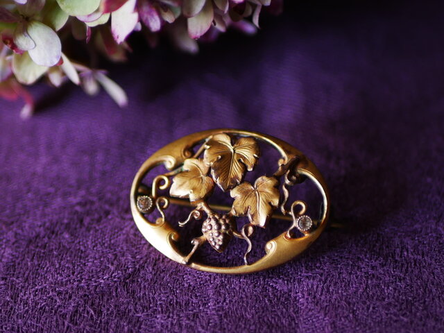 葡萄 ブドウのブローチ アンティークブローチ フランスアンティーク