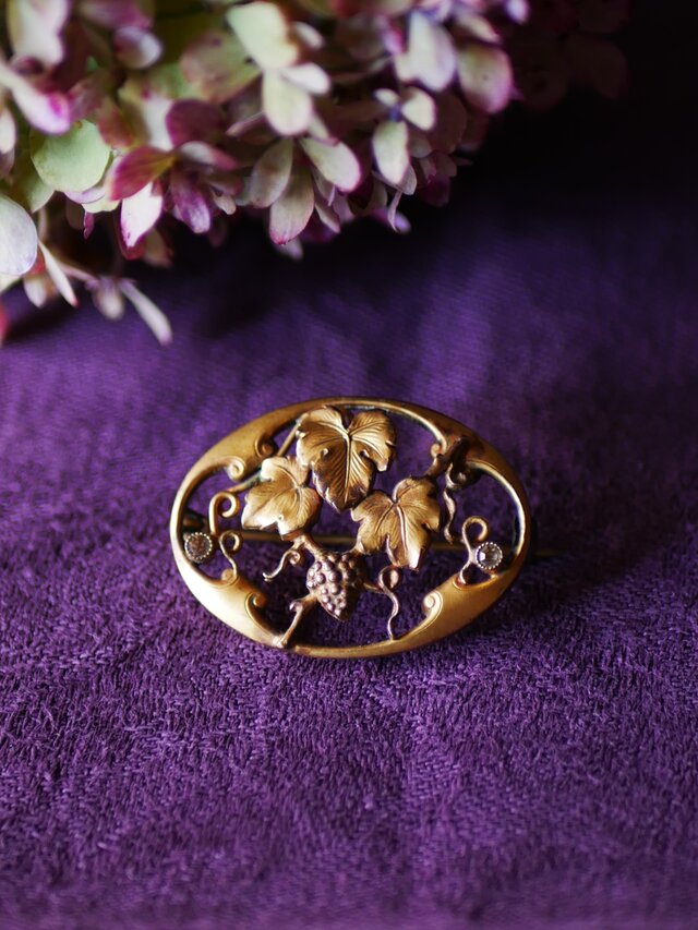 葡萄 ブドウのブローチ アンティークブローチ フランスアンティーク