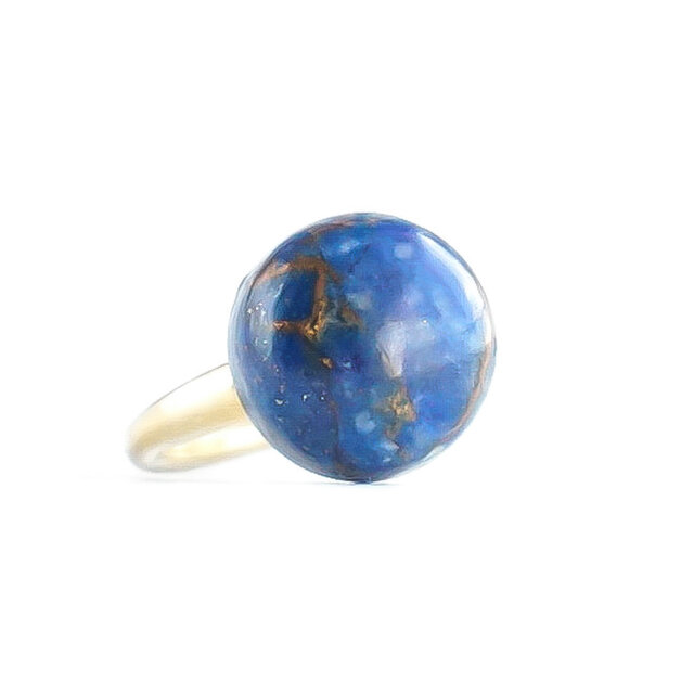 瑠璃色のイヤーカフ C ラピスラズリ 一点物 重ね付け 青 天然石 12月誕生石 ギフト カラーストーン