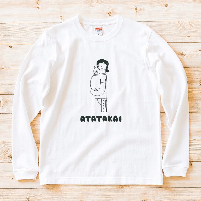 長袖 Tシャツ 犬種選べます 『犬あたたかい・女子』 男女兼用 ロンT