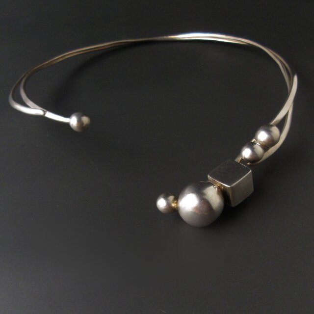 大人っぽく【まる】シルバーチョーカー