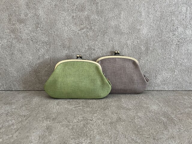 親子がま口財布 ピスタチオ イタリアンレザー＜B＞ | iichi 日々