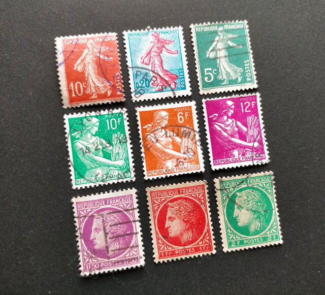 フランス古切手（TROIS）9枚セット【France】DA-STE146 | iichi 日々の