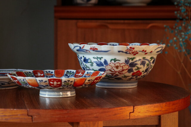 古伊万里 染錦 牡丹文 輪花蓋物 江戸後期 | iichi 日々の暮らしを