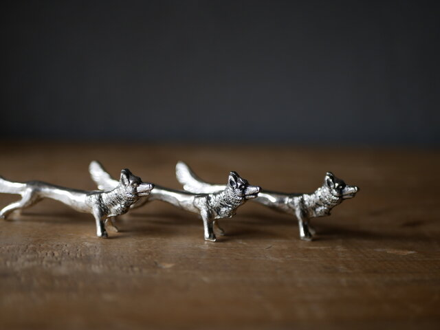 キツネ カトラリーレスト フランスアンティーク ブロカントの