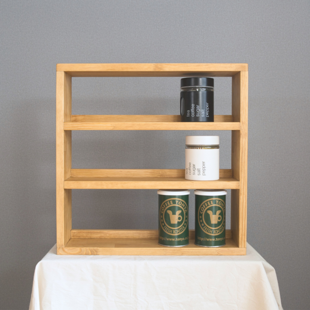 スパイスラック3段【キッチン収納/オープンシェルフ/小物入れ/木製