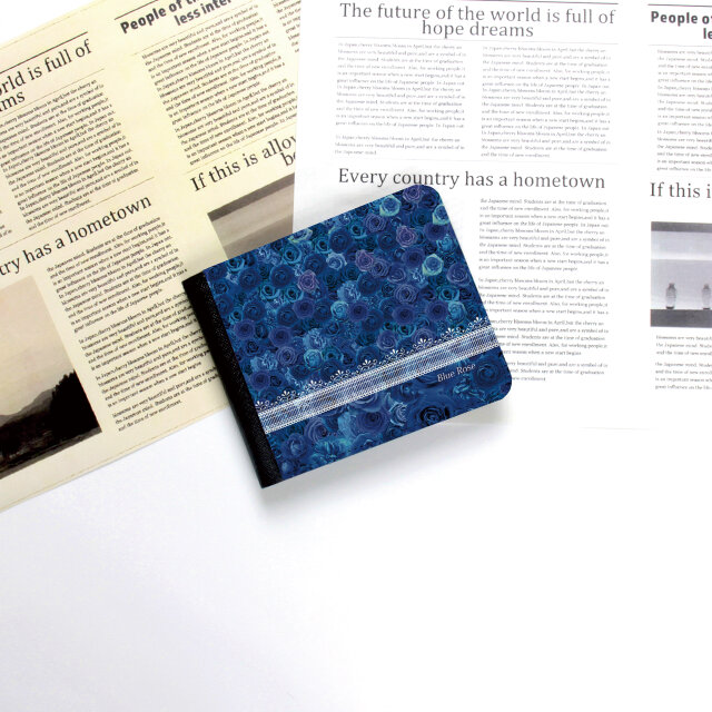 （送料無料）二つ折り財布（かぶせ蓋タイプ）【Blue RoseⅢ】（名入れ可）