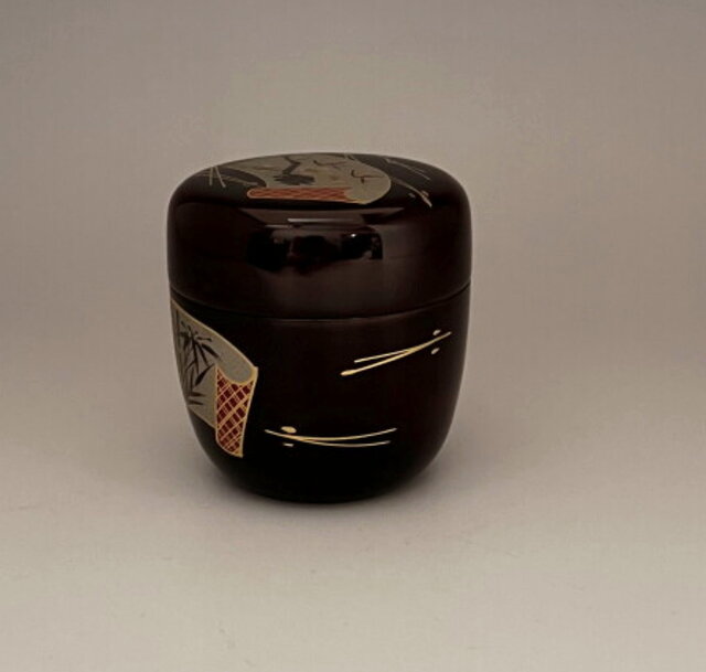 S981棗『色紙蒔絵棗』『和幸 作』共箱茶道具