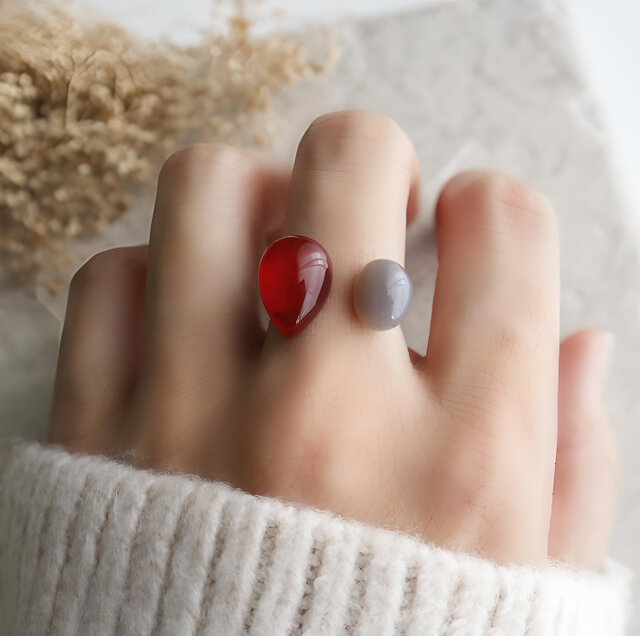 No.48 天然石レッドバンデットアゲートオニキスチェーンチャーム No.48