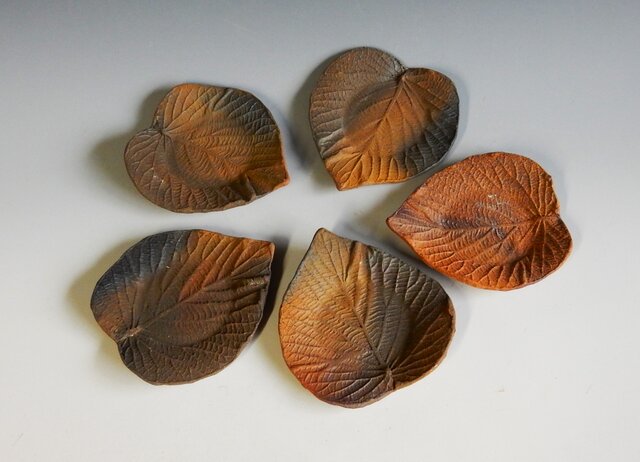 葉紋落ち葉くみ出し碗皿（5客揃い） | iichi 日々の暮らしを心地よく