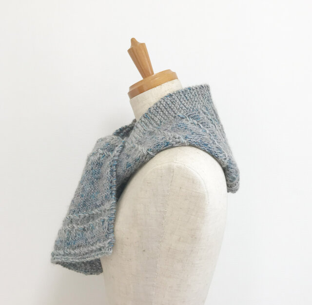 フーディースカーフ/ブルーグレー | iichi 日々の暮らしを心地よくする