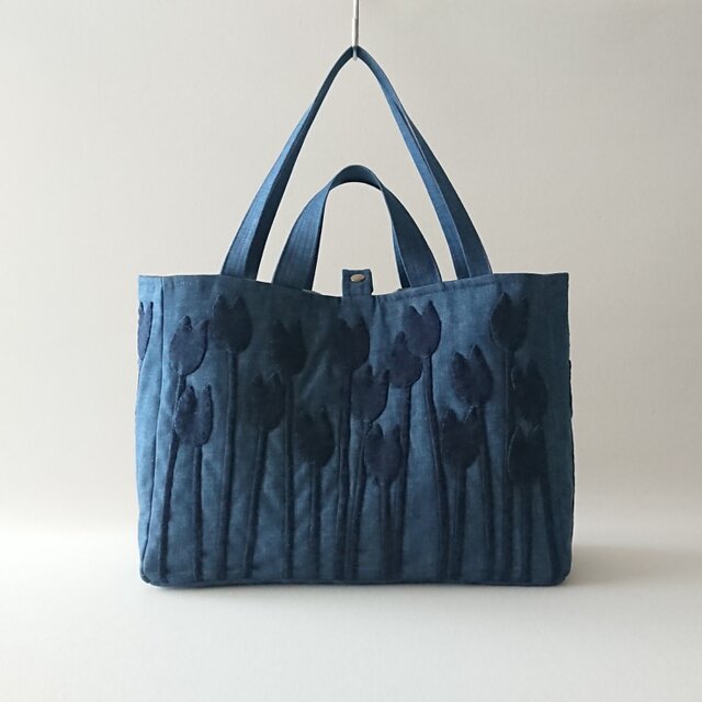 denim tulip 2way tote
