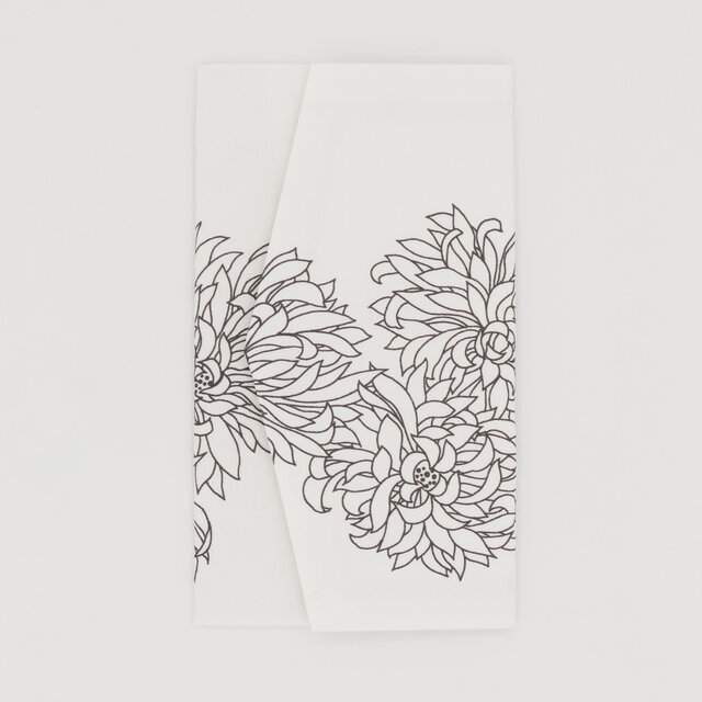 京友禅　金封袱紗（ふくさ）『ONE TONE』　菊　白基調・モノトーン