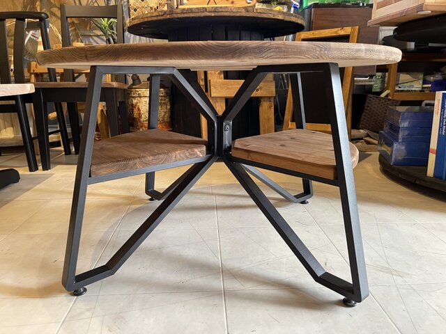 在庫あり 即納 ok hotaru 丸テーブル テーブル 机 ダーク ブラック 杉