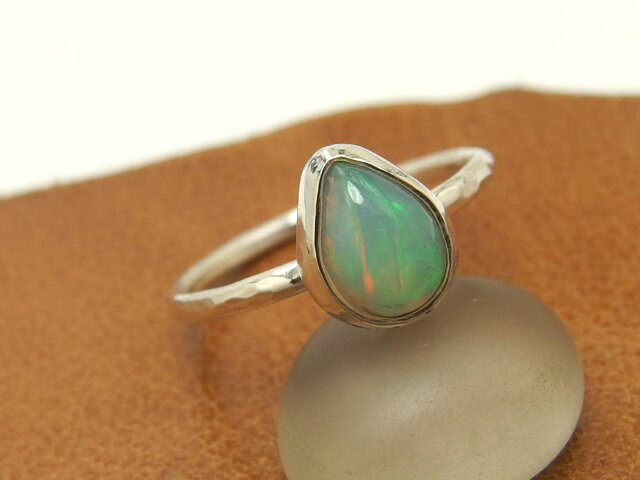 オパールリング14号 しずく 【silver】ティアドロップ 天然石