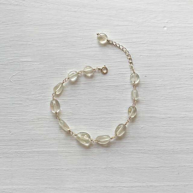 14kgfブレスレットレモンクォーツ　タンブル