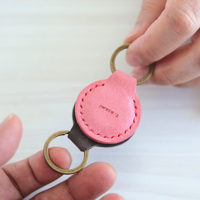 マグネットキーホルダー LF-019 名入れ、メッセージ刻印対応 レザー