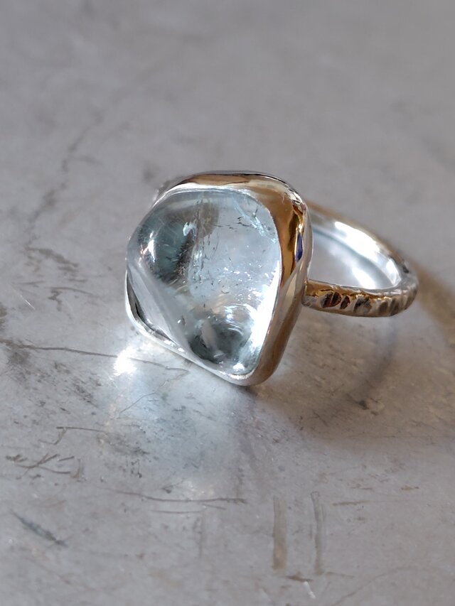 非加熱ブルートパーズシルバーリング#16