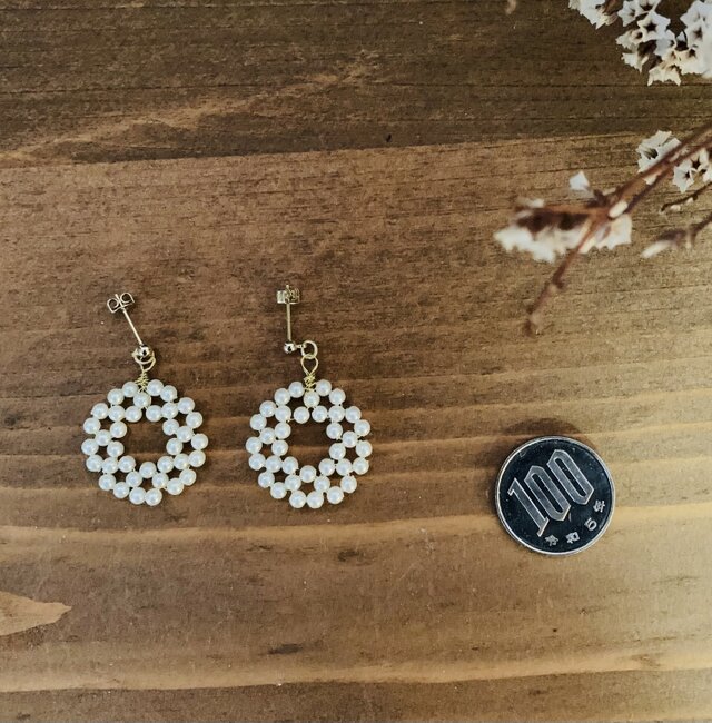 パール ピアス  サークルイヤリング  卒業式  入学式  卒園式  入園式  母の日