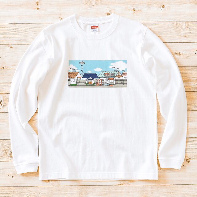 長袖 Tシャツ 『UFOアブダクション』 男女兼用 ロンT 宇宙
