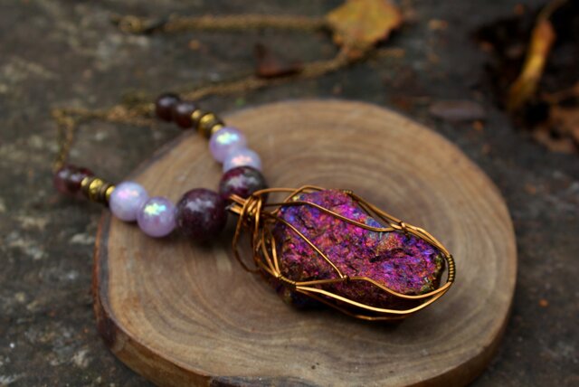 ピーコックオレ ネックレス 霊的な知恵と瞑想、リラックスの為の石