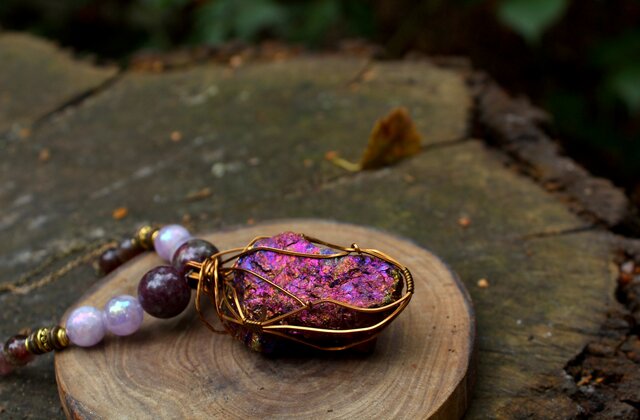 ピーコックオレ ネックレス 霊的な知恵と瞑想、リラックスの為の石