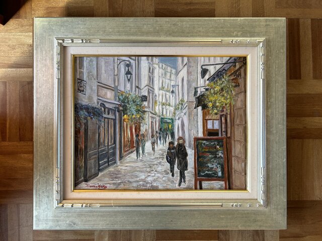 サンジェルマンデプレ(油絵F6号、原画一点物、フランス、パリ