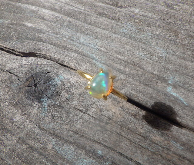 sv925*Opal Ring 雫型ウェロエチオピアオパールのリング | iichi