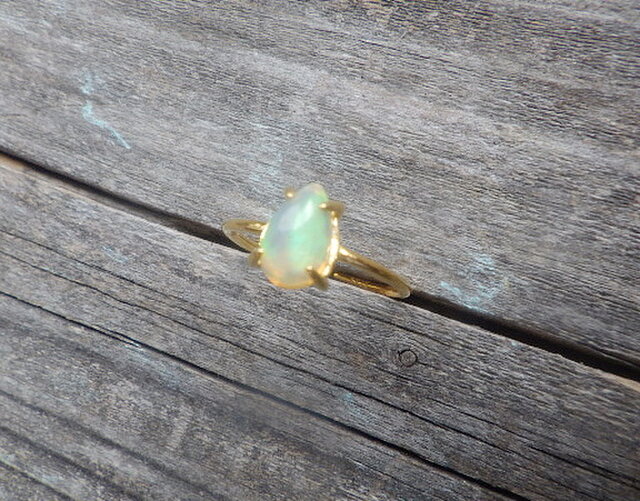 sv925*Opal Ring 雫型ウェロエチオピアオパールのリング | iichi 日々
