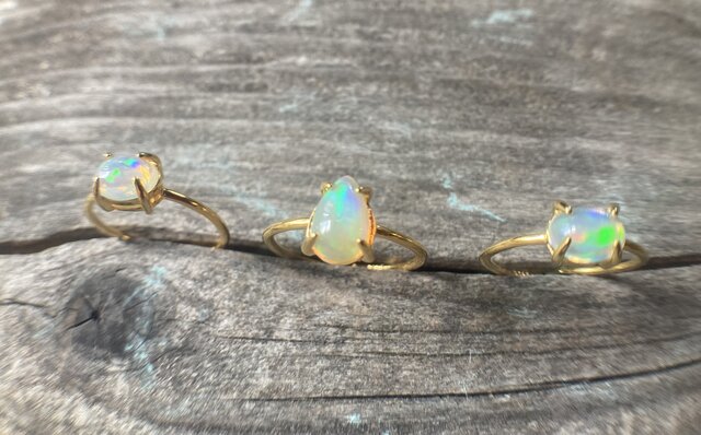 sv925*Opal Ring 雫型ウェロエチオピアオパールのリング | iichi
