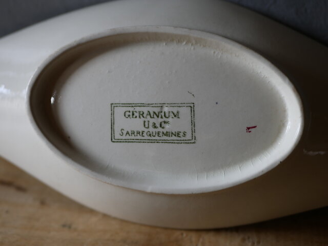 sarreguemines サルグミンヌ　ゼラニウム　フランス　アンティーク　皿 アンティークプレート ゼラニウム 皿 GERANIUM フランス