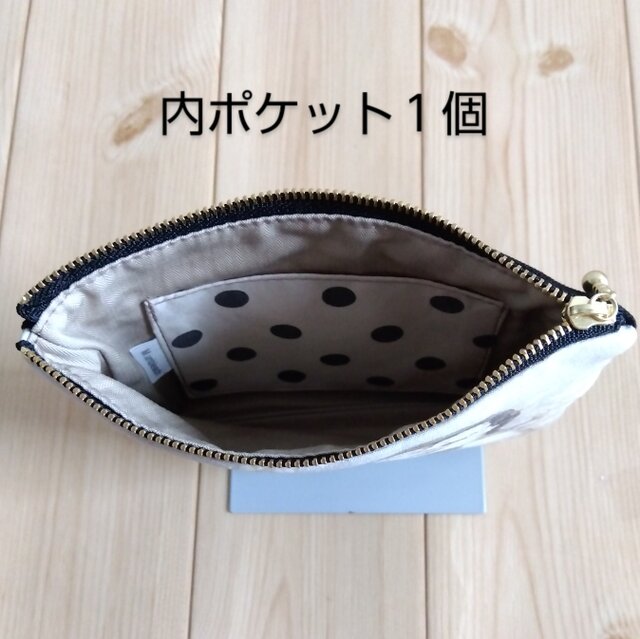 猫パネル 16cmフラットポーチ ラッピング対応可 ポケット付き