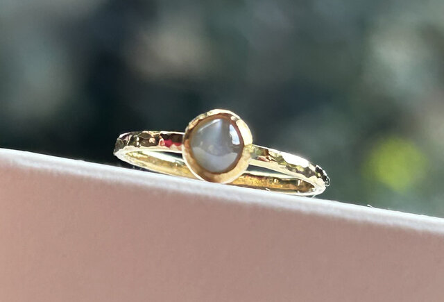 ベーネベーネ　K18カラーレディス　パロットクリソベリルリング K18・K24◇キャッツアイ・クリソベリル◇リング ＃4 | iichi