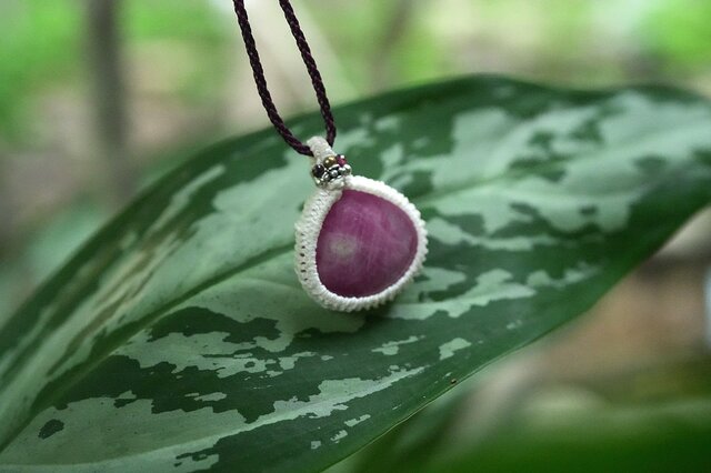 『理姫』サファイアのマクラメペンダントネックレス 理姫』サファイアのマクラメペンダントネックレス 理姫