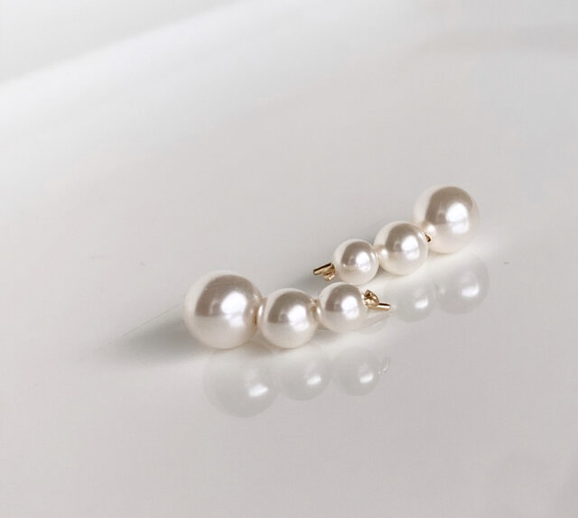 ♡ クローバーさま ♡         2wayクリップイヤリング 2way pearl clip plus 14kgf イヤークリップ イヤーカフ ピアス