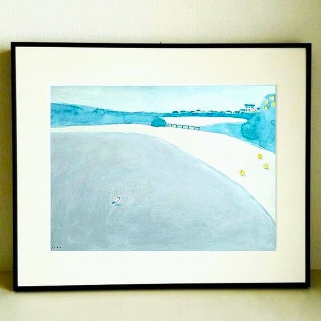 一点物｜原画「冬のある日」※額縁入り（四つ切サイズ）インテリアアート