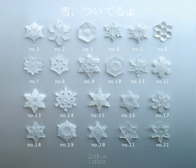 雪、ついてるよ no.19 雪の結晶 ピンブローチ 多重星形角板 | iichi