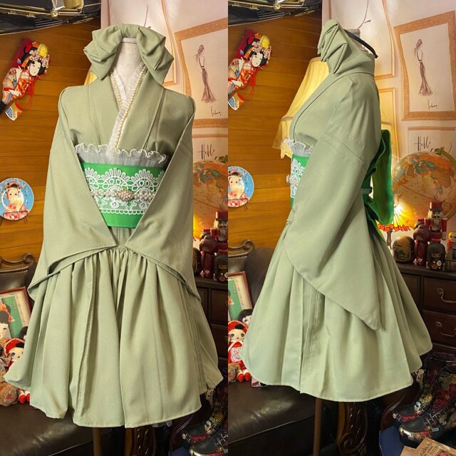 お着物 リメイク 2点セット ワンピース ハンドメイド お着物