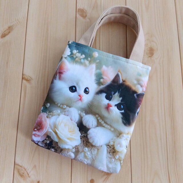可愛いパネル生地　ハンドメイド　まちなしバッグ　ミニバック 可愛いパネル生地 ハンドメイド まちなしバッグ ミニバック