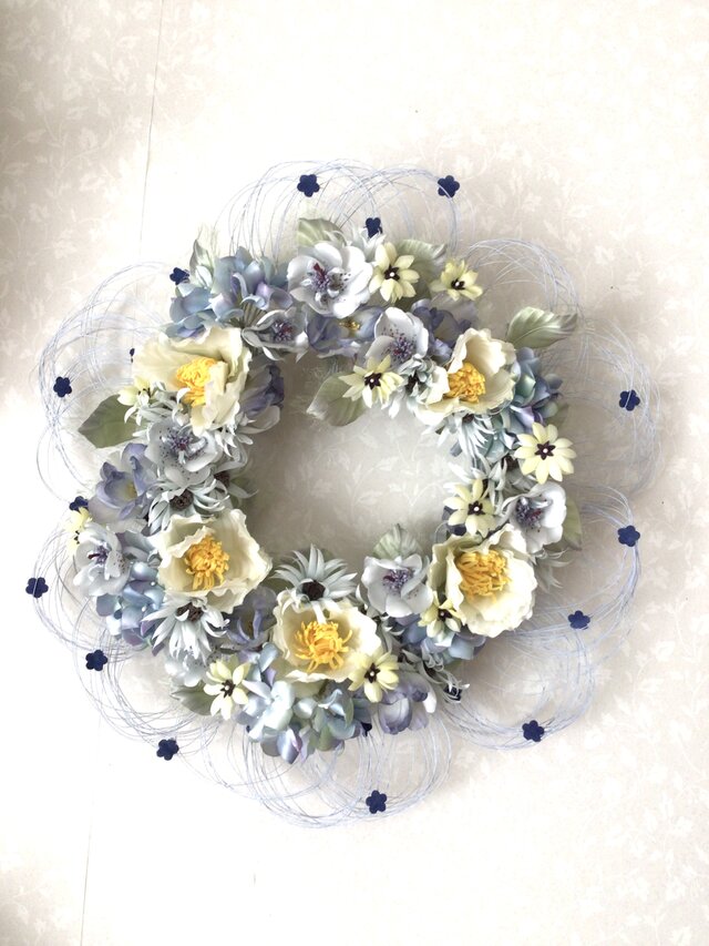 ブルーリース布花