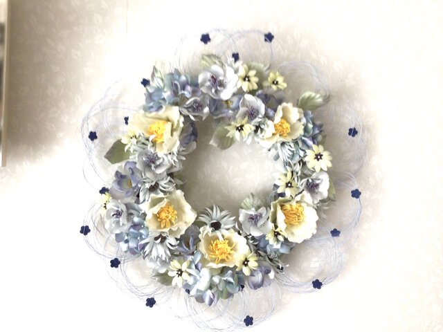 ブルーリース布花 | iichi 日々の暮らしを心地よくするハンドメイドや