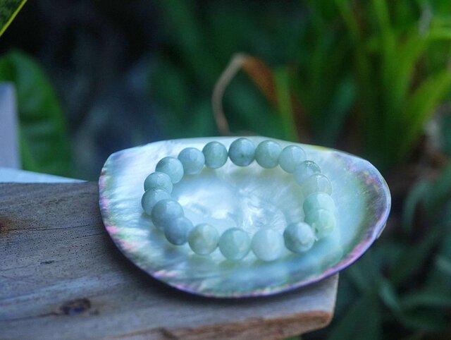 天然ミャンマー産本翡翠ブレスレット 16cm 大粒ミャンマー産本翡翠ブレスレット1618 | iichi 日々の暮らしを