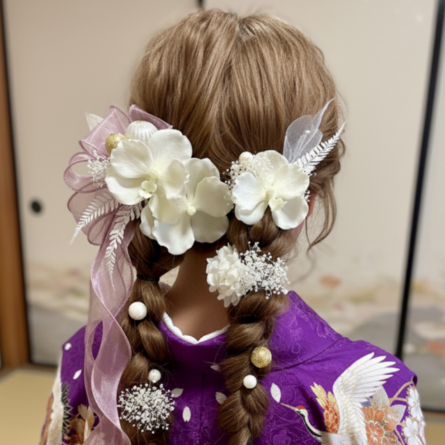 成人式　振袖　卒業式　袴　七五三　結婚式　ベルベット　胡蝶蘭