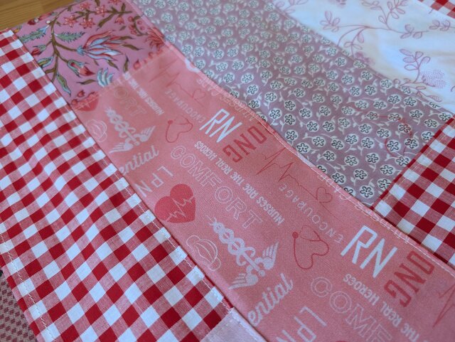 アンティークリネンラミー パッチワークペイント カーテン 大きめ　ブロカント アンティークリネンラミー パッチワークペイント カーテン