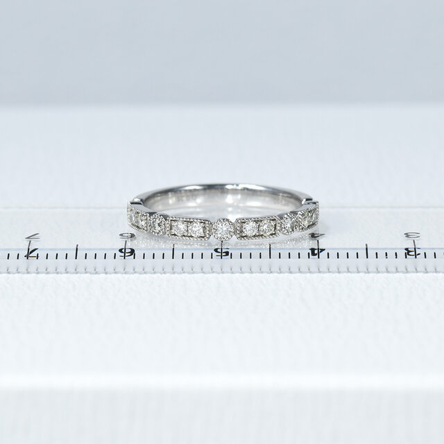 Pt950 プラチナ ダイヤモンド ハーフエタニティ リング 13号0.16ct