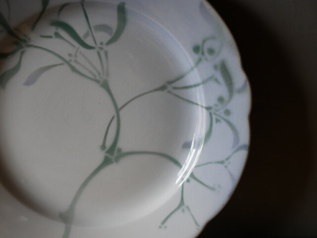 フランスアンティークプレート ヤドリギプレート2枚セット ヤドリギ皿